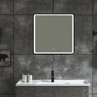 Modern Square Wall LED Mirror with Anodized Aluminum Frame Rose Gold Matte Black Brushed Silver