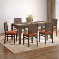 Atlas Crest Solid Wood 6 Seater Dining Table with Atlas Dining chairs Set