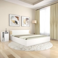 Nikki Engineered Wood King Size Bed In White Finish