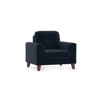 Verona Luxe 1 Seater Fabric Sofa in Sea Port Blue Velvet Colour