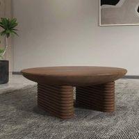 Ribbed Coffee Table Brown