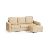 Apollo Sofa (Colour : Pearl, Cushion : Soft, Back Type : High Back, Seating Capacity : Right Aligned 2 Seater + Right Aligned Chaise + Ottoman)