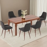 Atlas Solid Wood 6 Seater Dining Table With Rickman Lounge Chairs