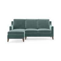 Abbey Sectional Sofa (Colour : Dusty Turquoise Velvet, Cushion : Soft, Seater : Left Aligned 2 Seater + Left Aligned Chaise)