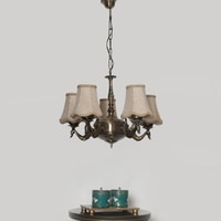 Devansh Wood Wall Mounted Lamp With Off-White Cotton Shade