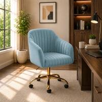 Doe Buck Louise Modern Sky Blue Velvet Office Chair