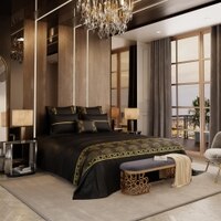 Stoa Paris Super King Bedsheet  Bedsheet, Midnight Gala Black