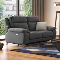 Emila Fabric Two Seater Motorized Recliner in Grey Colour