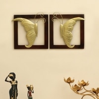 W-Arya Abstract Metal Wall Decor in Gold Set of 2