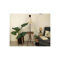 Hubert Beige Jute Floor Lamp with Beige Jute Base