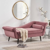 Kabera Velvet Chaise Launger in Pink Colour