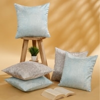 Set Of 5 Abstract Square Cushion Covers