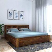 Sable Platform King Storage Bed In Brown Finish