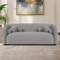 Zenol Boucle Fabric 2 Seater Sofa In Grey