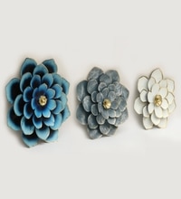 W-VEDA Abstract Metal Wall Decor in Multicolor Set of 3