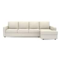 Apollo Sofa (Colour : Pearl, Cushion : Soft, Back Type : Regular, Seating Capacity : Right Aligned 3 Seater + Right Aligned Chaise + Ottoman)