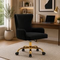 Doe Buck Adan Modern Black Velvet Office Chair