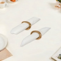 Metalsmith Metal Napkin Ring Set of 2 Gold Finish Dining Table Accessory