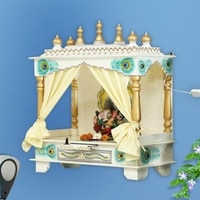 D'Dass Sheesham and Mdf Wooden Home Temple For Pooja Mandir For Home