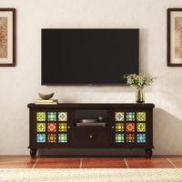 Azul Solid Wood TV Unit in Brushed Walnut Finish