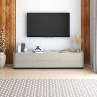Dorian Engineered Wood TV Unit With Ceramic Top In Taupe High Gloss Finish