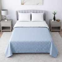 White and Grey Shade Floral Dohar Pure Cotton Double Bed Reversible