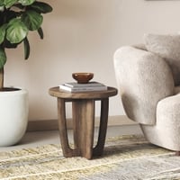 Kaya Solid Wood Side Table in Danish Walnut Finish