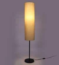 Large Shade Club Floor Lamp in Beige Shade