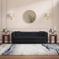 Windsor Premium 3 Seater Fabric Sofa in Deep blue velvet Colour