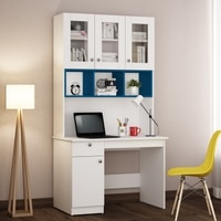 Swotty Study Table With Storage Frosty Whiite And Blue
