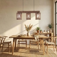 Elegant Brown Solid Wood Cluster Hanging Light