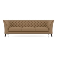 Weston 3 Seater Premium Italian Leather Sofa In Ecru