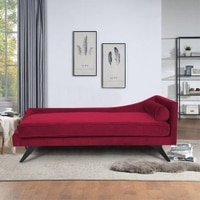 Kawa Velvet Chaise Launger in Maroon Colour