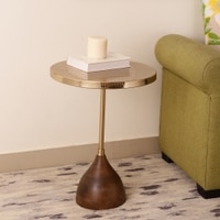 Viotto Metal Side Table in Gold Colour