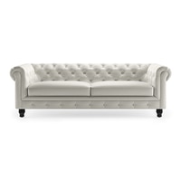 Winchester 3 Seater Half Leather Sofa in White Colour