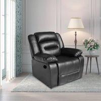 William Leatherette One Seater Manual Recliner in Black Colour