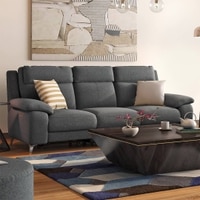 Emila Fabric Three Seater Motorized Recliner in Grey Colour