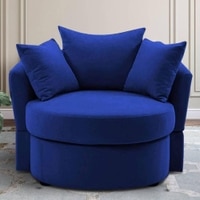 Cloro Velvet Accent Chair in Navy Blue Colour