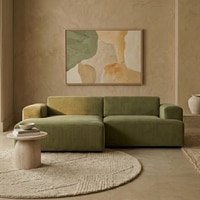Sophisticated Wood Right Aligned 2-Seater With Upholstery Non Storage Sofas In Green Colour