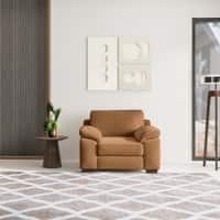 Esquel Premium 1 Seater Fabric Sofa in Ochre velvet Colour