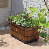 VegTrug Wooden Trough Planter 60cm Burnt Oak