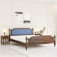 Regal Shesham Solid Wood King Size Bed Non Storage Bed In Provincia Teak Finish