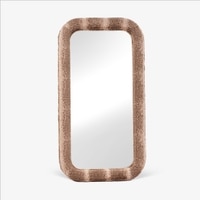 Zyra Fabric Floor Mirror in Beige Colour