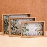 Vrindhavan Wooden Tray Set – Set of 3