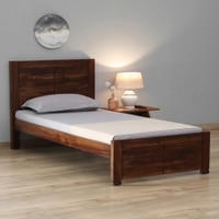 Sagar Solid Wood Single  Size Bed Without Storage (Provincial Teak Finish)