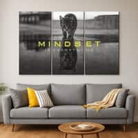 Truss Pcs Black White Mindset Everything Inspirational Canvas Wall Prints Set of 3 Multicolor Matte