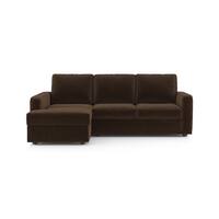 Apollo Fabric Sectional Sofa (Colour : Dark Earth, Cushion : Soft, Back Type : Regular, Seating Capacity : Left Aligned 2 Seater + Left Aligned Chaise)
