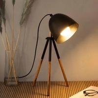 Teak Bud Desk Lamp Black