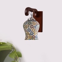 Devansh Solid Wood Electric Wall Light in Brown Colour with Multi Shade Count of 1 Light