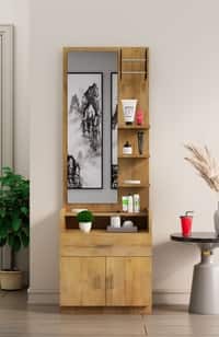 Hexa Red Engineered Wood Dressing Table in Giant Wood Colour
